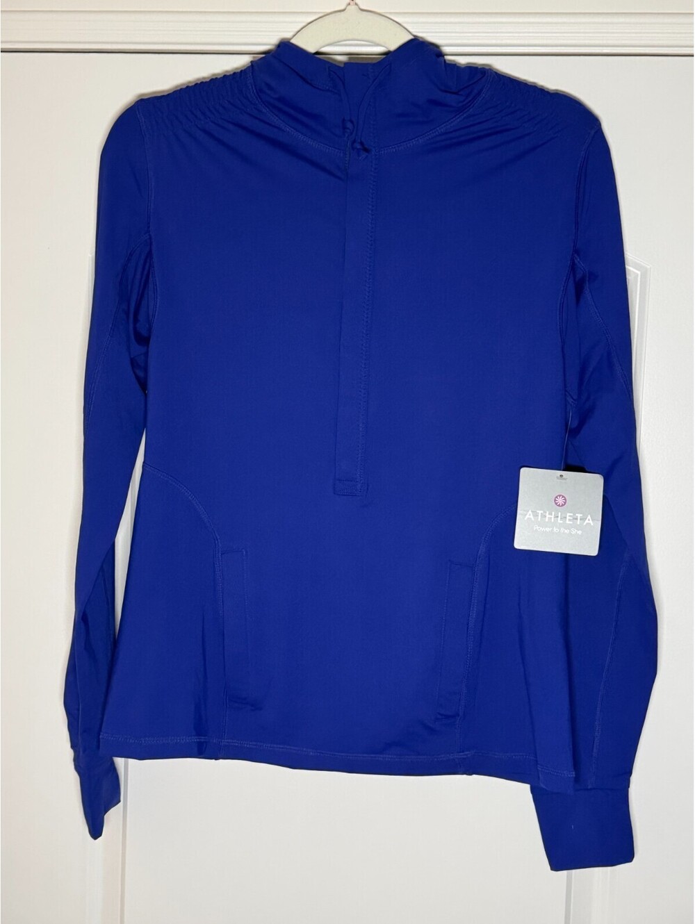 Women’s Athleta Hooded Pullover Jacket, Blue, Size S, NWT